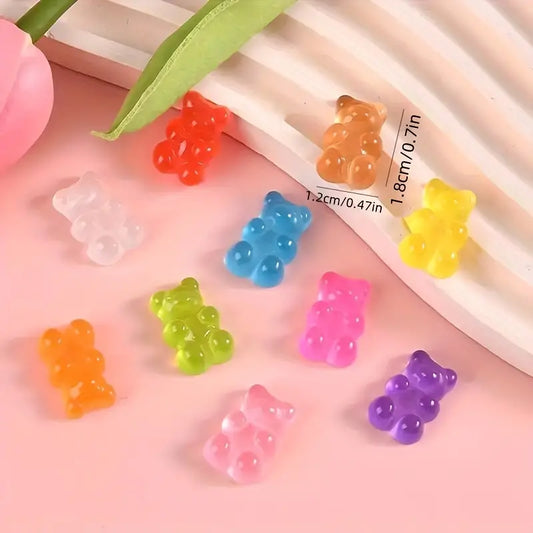5 pcs/set Cute Luminous Colorful Gummy Bear Croc Charms