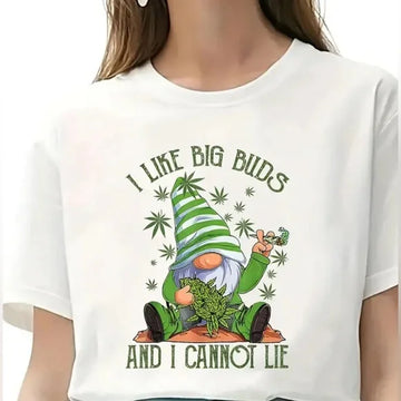 Handmade Graphic "Big Buds" Women’s Short Sleeve T-shirt