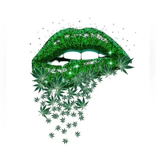 Handmade Graphic Women's “ 420 Lips” Short Sleeve T-shirt
