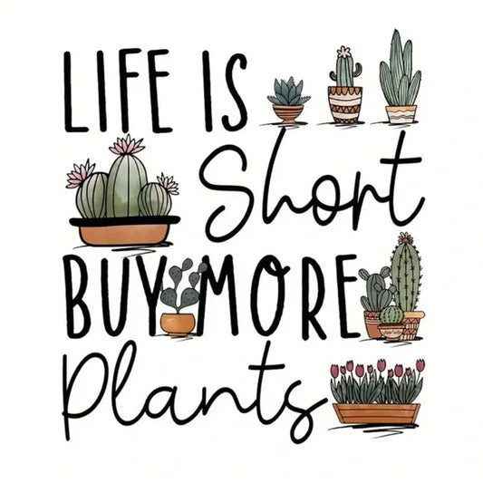 Handmade Graphic Women's “Buy More Plants” Short Sleeve T-shirt